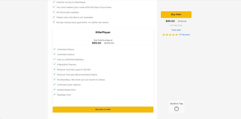 KillerPlayer Pricing