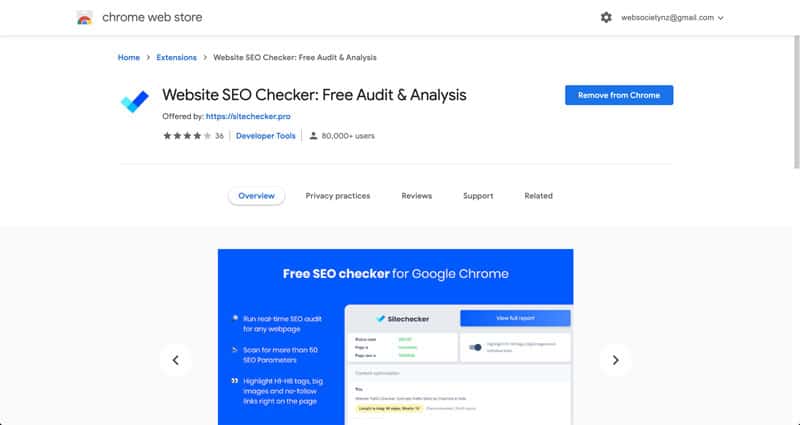 Sitechecker Chrome Extension