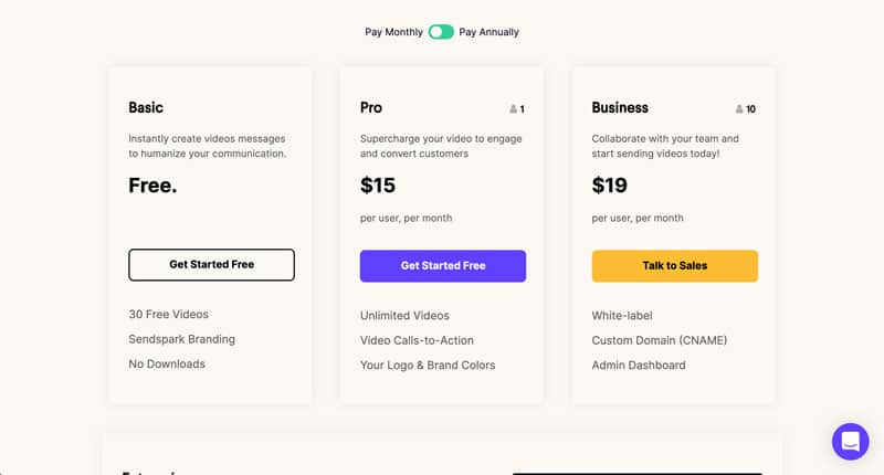 SendSpark Review Pricing