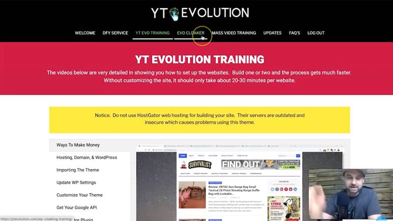 YT Evolution Review Training